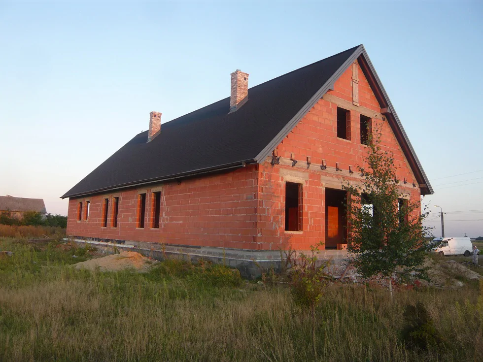 Budowa Domu jednorodzinnego, stan surowy, więźba dachowa, pokrycie dachu