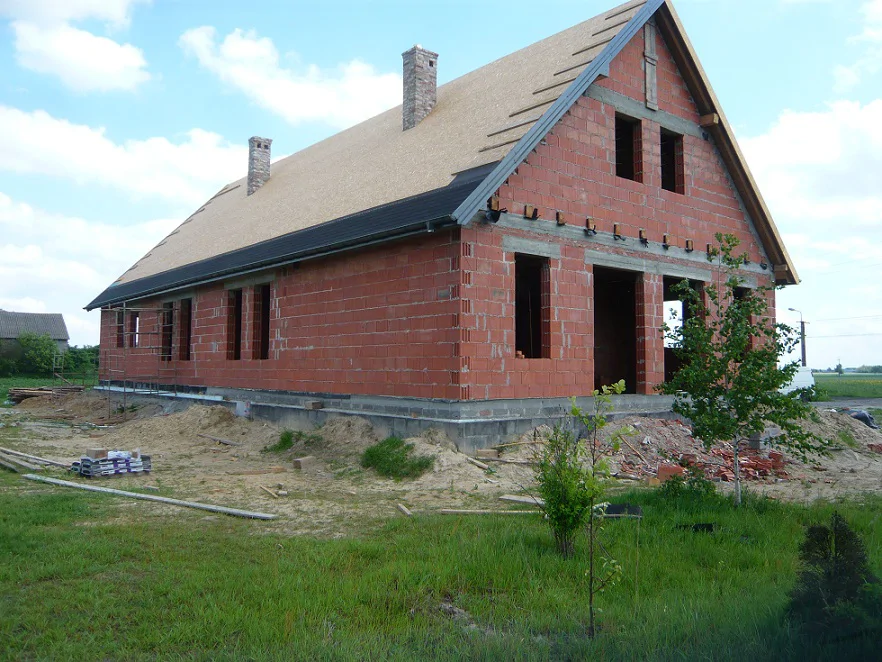 Budowa Domu jednorodzinnego, stan surowy, więźba dachowa, pokrycie dachu